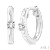 1/10 Ctw Petite Single Round Cut Diamond Fashion Huggies in 10K White Gold